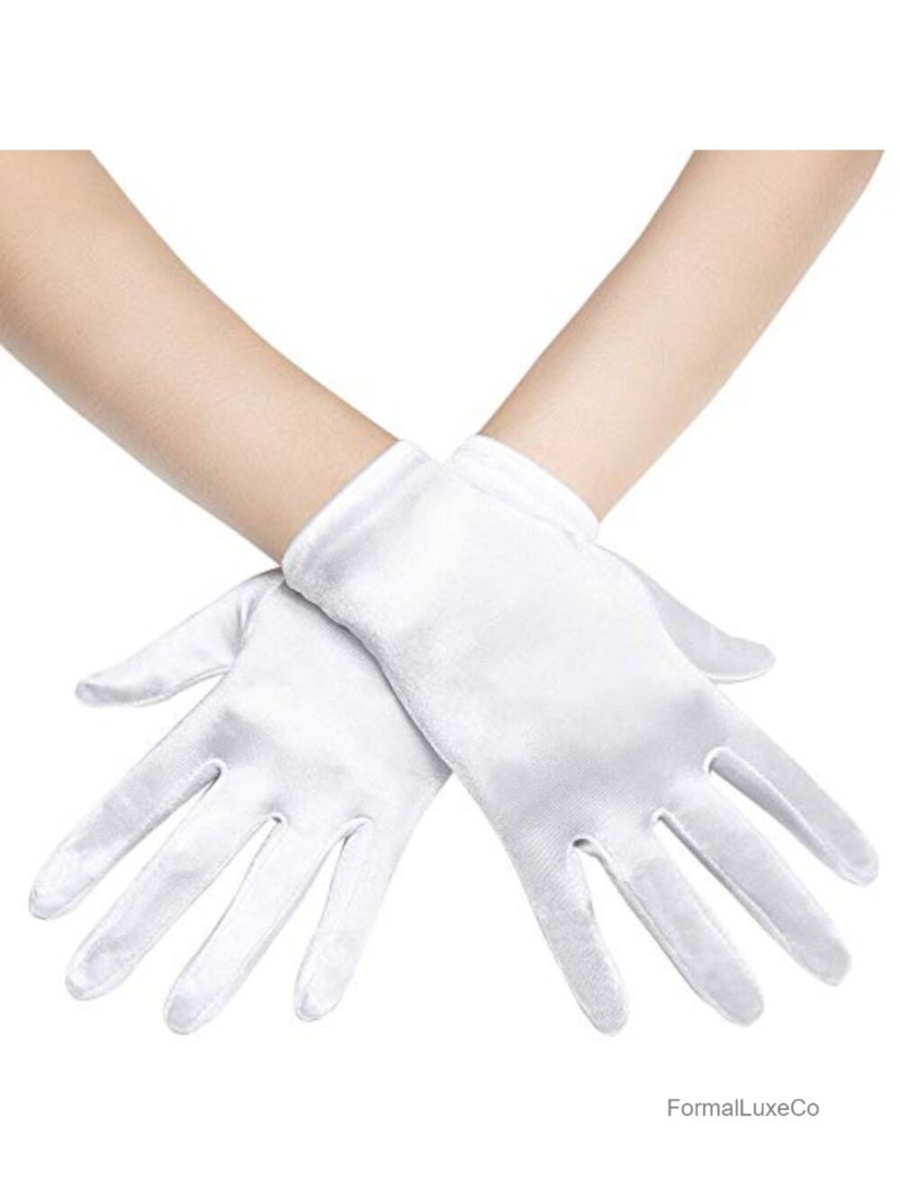 Short Satin Opera Gloves Vintage Tea Party Adult One Size